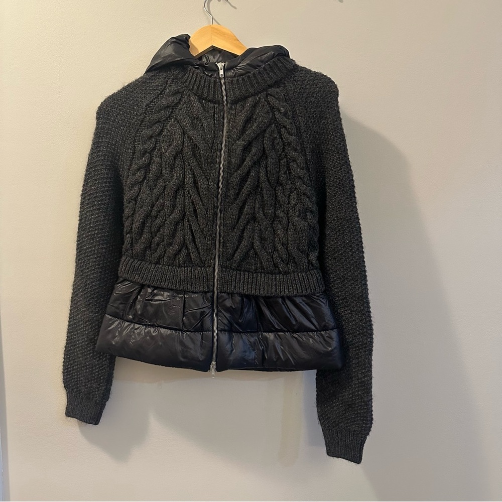 Anatomie Nina Black Knit & Puffer Hooded Jacket XS Utilitycore Quiet Luxury - Picture 2 of 9